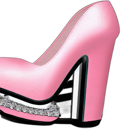 shoes, 3d render, photorealistic, pink transparent PNG cut-out