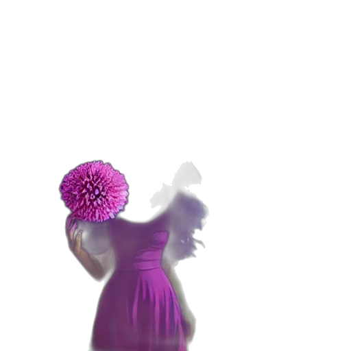 dress, flower, hair, creature transparent PNG cut-out
