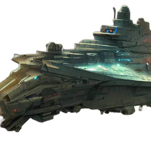 weapon, concept art, 3d render, fantasy art, cyberpunk, outer space, futuristic, dreadnaught transparent PNG cut-out