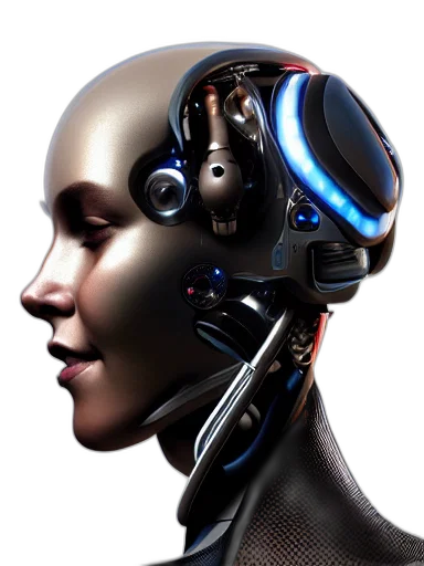 robot, face, cyberpunk, concept art transparent PNG cut-out