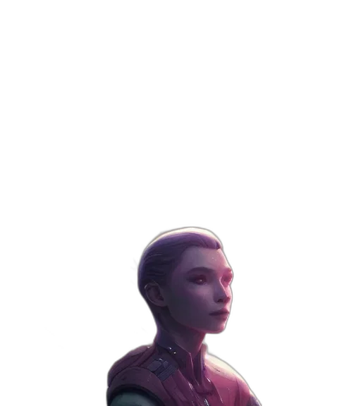 robot, face, staff, mask, concept art, cyberpunk, fantasy art, comic book art transparent PNG cut-out
