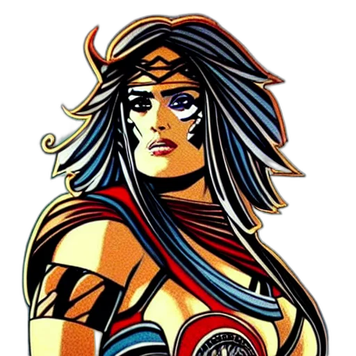 jewelry, comic book art, concept art, cartoon, pixel art, illustration, salma, hayek transparent PNG cut-out