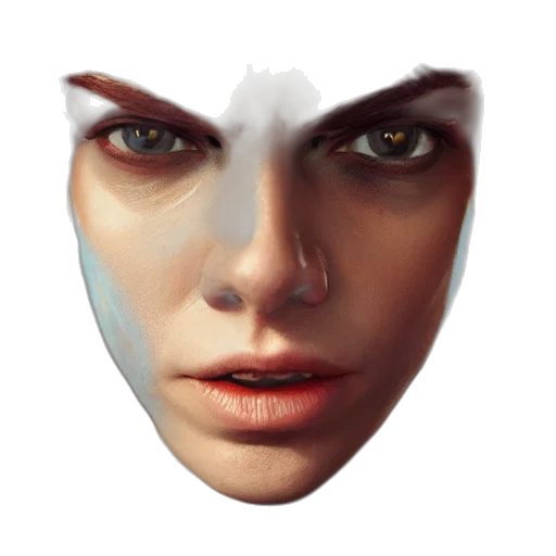 face, mask, robot, crown, photorealistic, 3d render, concept art, fantasy art transparent PNG cut-out