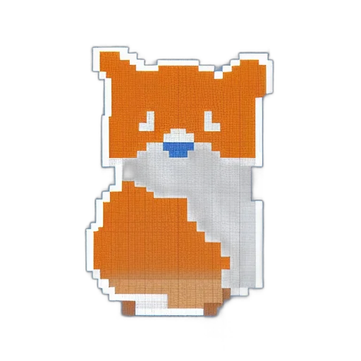 pixel art, 3d render, pixel, art, sleeping, baby, corgi transparent PNG cut-out