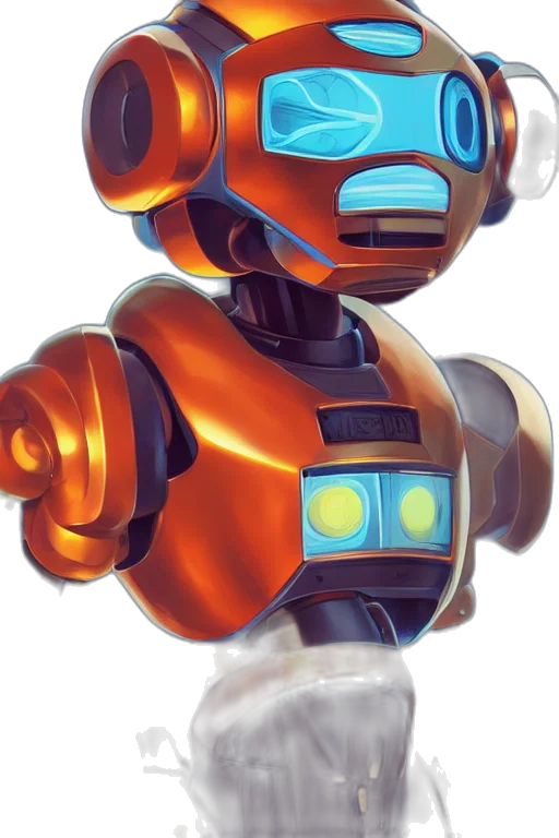 robot, staff, weapon, 3d render transparent PNG cut-out