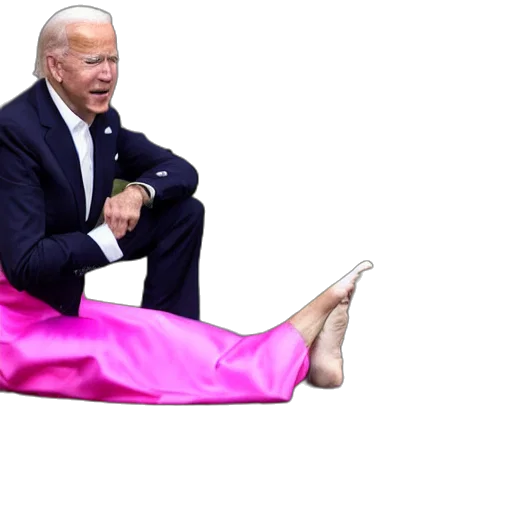 shoes, dress, creature, furniture, vaporwave, joe, biden, wearing transparent PNG cut-out