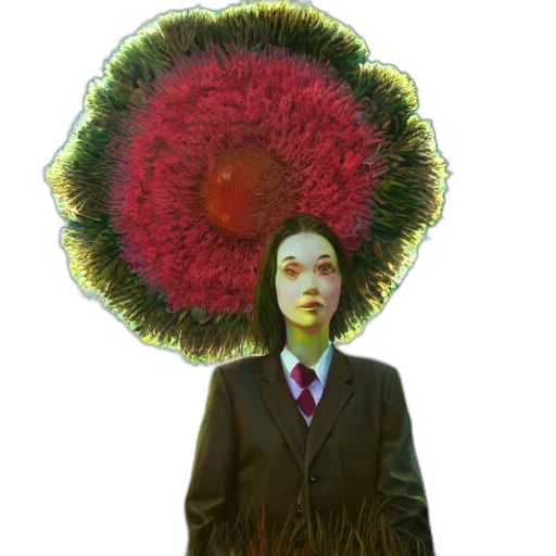 jacket, hair, hat, umbrella transparent PNG cut-out