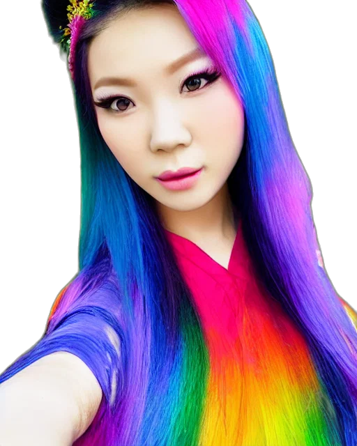 hair, photorealistic, vaporwave, anime transparent PNG cut-out