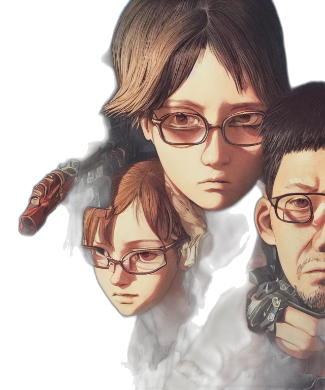 staff, face, concept art, pixel art, photorealistic, anime, dark, monochrome transparent PNG cut-out