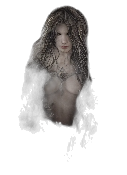 hair, face, creature, jewelry transparent PNG cut-out