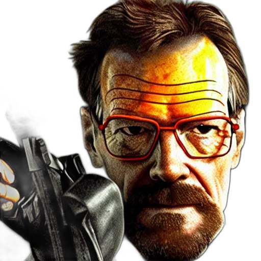 face, comic book art, photorealistic, concept art, cartoon, bryan, cranston, gordon transparent PNG cut-out