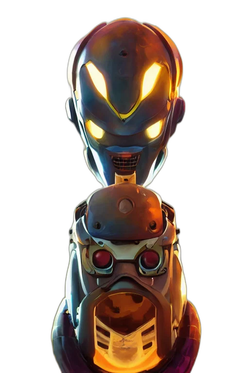 robot, concept art, 3d render, comic book art transparent PNG cut-out