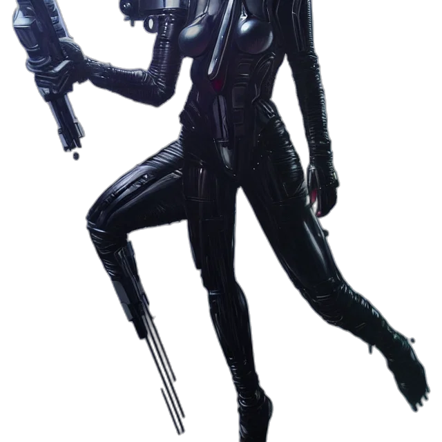 robot, staff, jacket, weapon transparent PNG cut-out