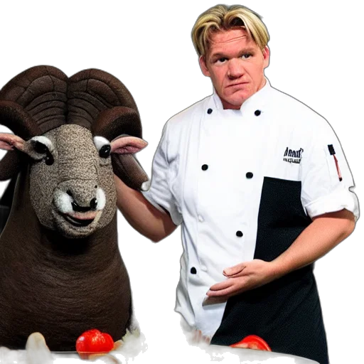 animal, food, staff, chef, gordon, ramsay, ram, sheep transparent PNG cut-out
