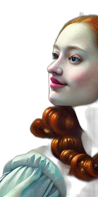 hair, face, crown, mask, photorealistic, 3d render, oil painting, concept art transparent PNG cut-out