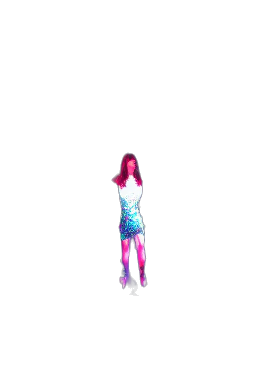 dress, robot, creature, hair, vaporwave, pixel art, 3d render, concept art transparent PNG cut-out