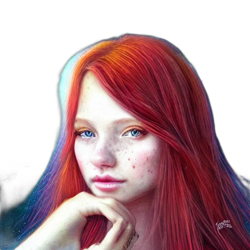 face, hair, creature, jewelry, photorealistic, fantasy art, 3d render, oil painting transparent PNG cut-out