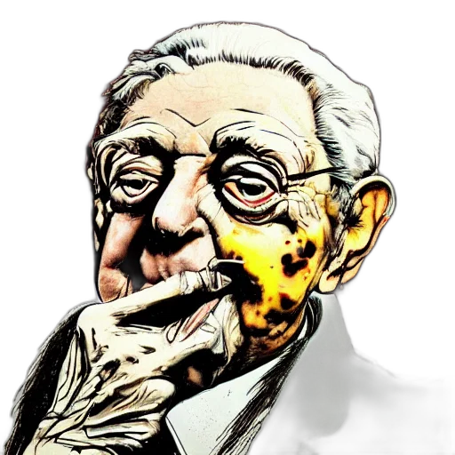 face, mask, cartoon, comic book art, photorealistic, concept art, george, soros transparent PNG cut-out
