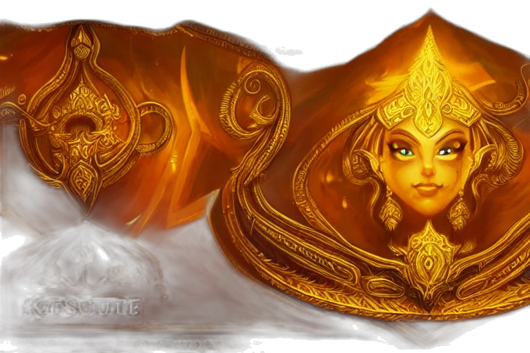 mask, crown, jewelry, fantasy art, concept art, photorealistic, oil painting, fire transparent PNG cut-out