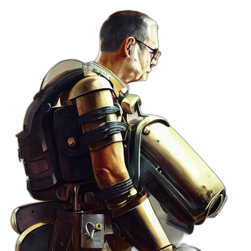 robot, weapon, staff, concept art transparent PNG cut-out