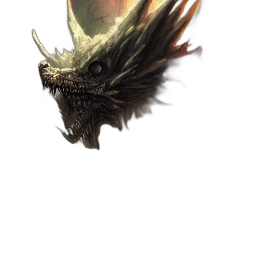 dragon, creature, staff, mask transparent PNG cut-out