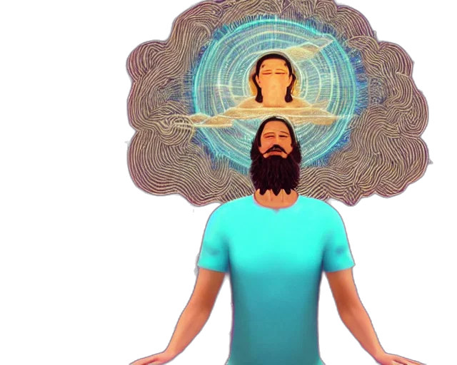 mind, explosion, god, floating transparent PNG cut-out