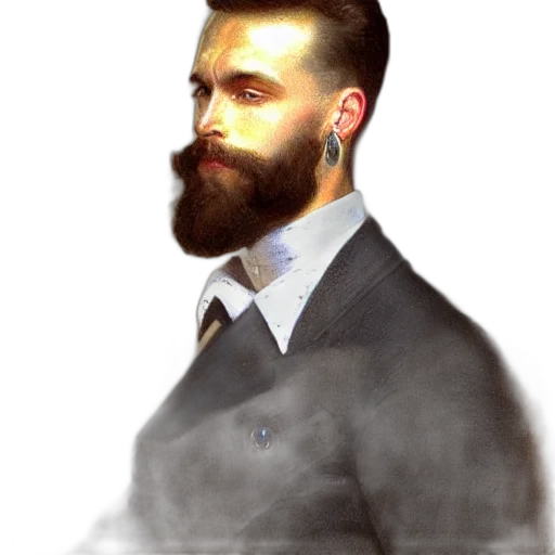 face, staff, jacket, photorealistic transparent PNG cut-out