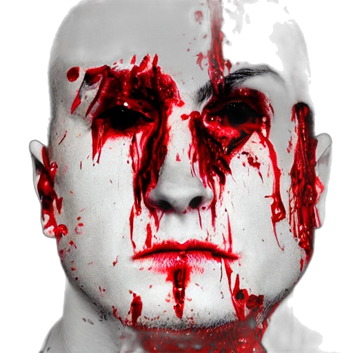 face, mask, staff, photorealistic, concept art, comic book art, 3d render, red transparent PNG cut-out
