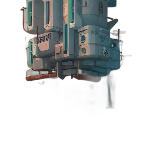 building, robot, weapon, car, concept art, 3d render, cyberpunk, pixel art transparent PNG cut-out