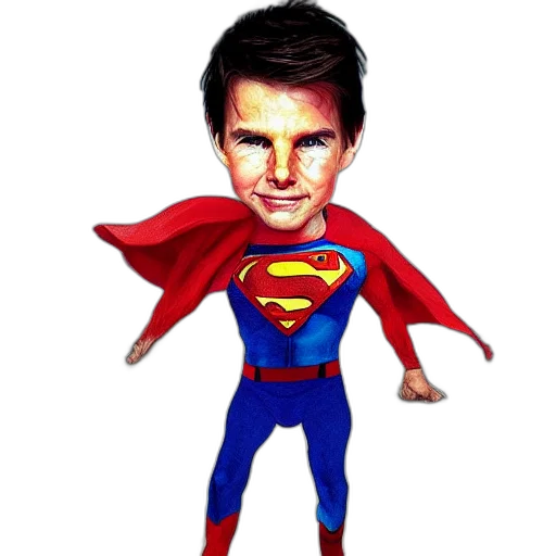 comic book art, cartoon, concept art, photorealistic, adorable, portrait, tom, cruise transparent PNG cut-out