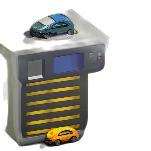 car, robot, 3d render, concept art, cyberpunk, printer, scary, monster transparent PNG cut-out