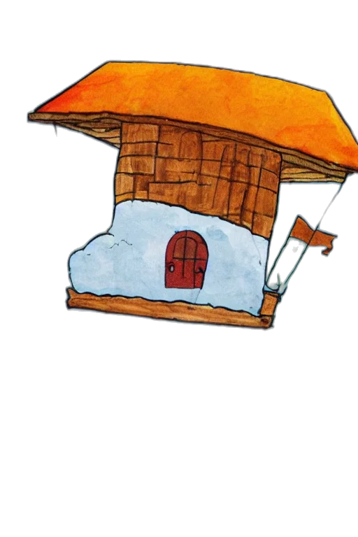 umbrella, building, furniture, staff, concept art, watercolor, 3d render, photorealistic transparent PNG cut-out
