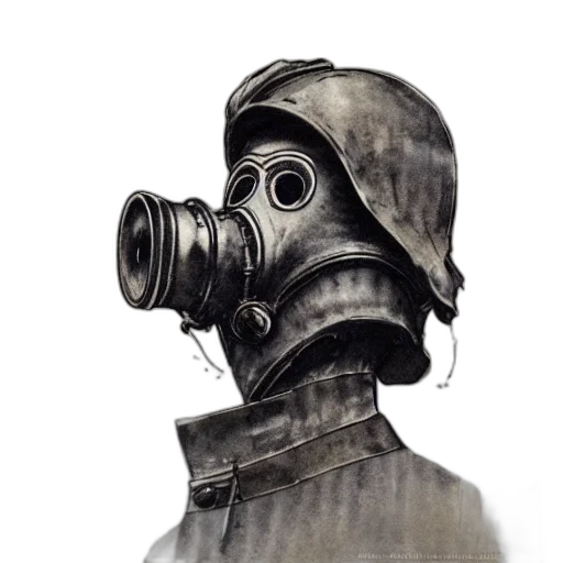 mask, face, robot, jacket, concept art, photorealistic, watercolor, pencil sketch transparent PNG cut-out