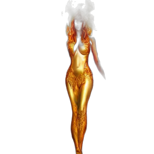 dress, staff, hair, jewelry transparent PNG cut-out