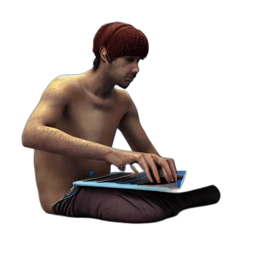 staff, robot, 3d render, concept art, photorealistic, pixel art, bum, using transparent PNG cut-out