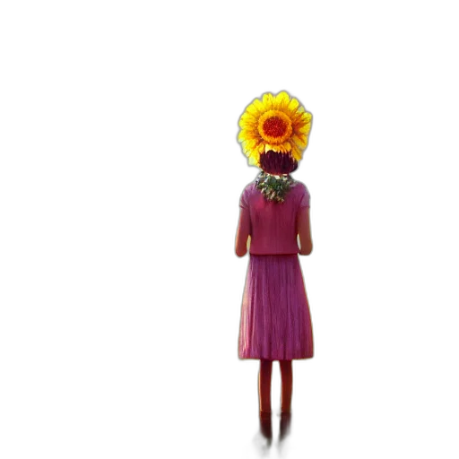 dress, flower, staff, hat, 3d render, concept art, pixel art, photorealistic transparent PNG cut-out