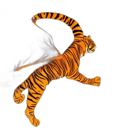 animal, dragon, concept art, fantasy art, 3d render, photorealistic, tiger, fire transparent PNG cut-out