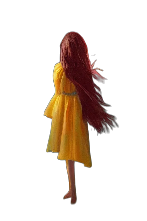 dress, hair, staff, crown, concept art, watercolor, fantasy art, photorealistic transparent PNG cut-out