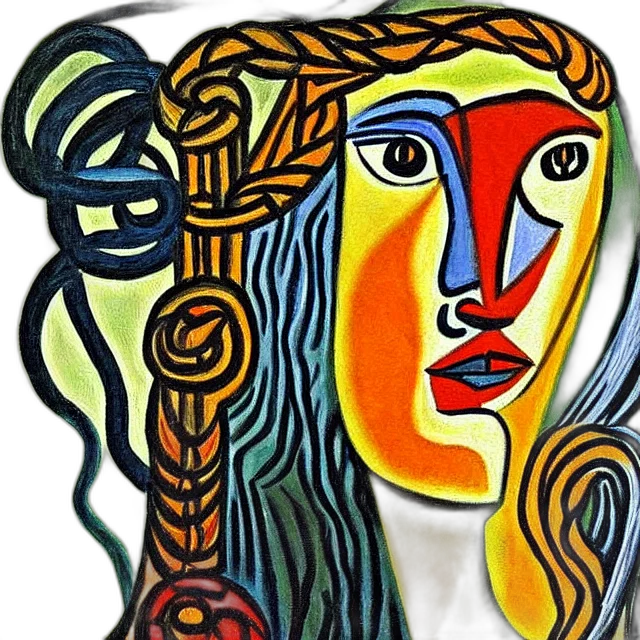 face, mask, crown, hair, oil painting, watercolor, fantasy art, cartoon transparent PNG cut-out