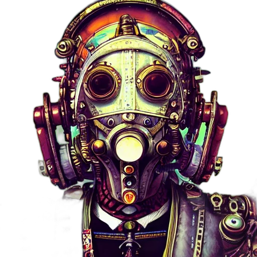 robot, mask, face, cyberpunk transparent PNG cut-out