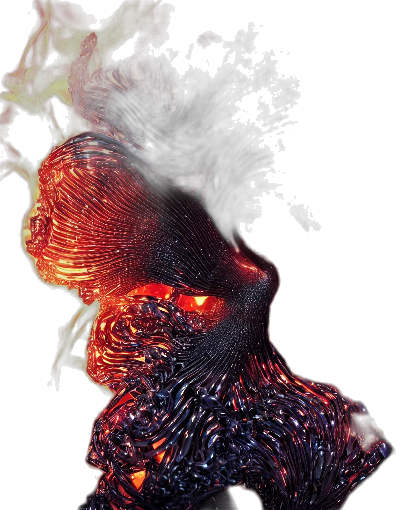 mask, hair, robot, creature transparent PNG cut-out