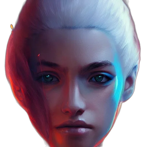 face, robot, mask, staff, fantasy art, concept art, cyberpunk, photorealistic transparent PNG cut-out