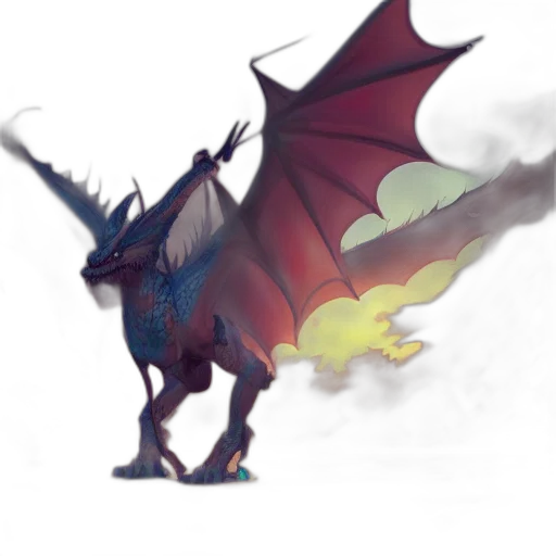 dragon, creature, animal, staff transparent PNG cut-out