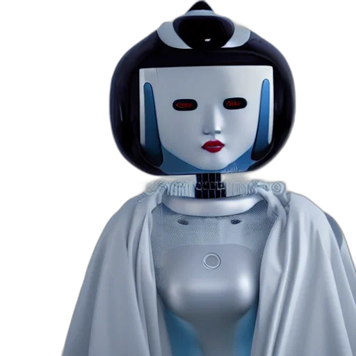robot, futuristic, geisha, dancing transparent PNG cut-out