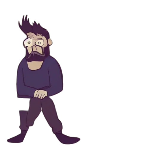 jacket, creature, staff, hair, cartoon, concept art, pixel art, comic book art transparent PNG cut-out