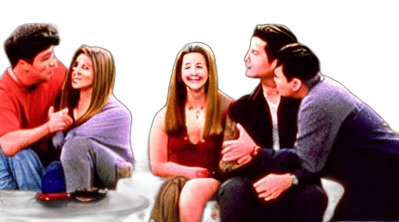 scene, friends transparent PNG cut-out