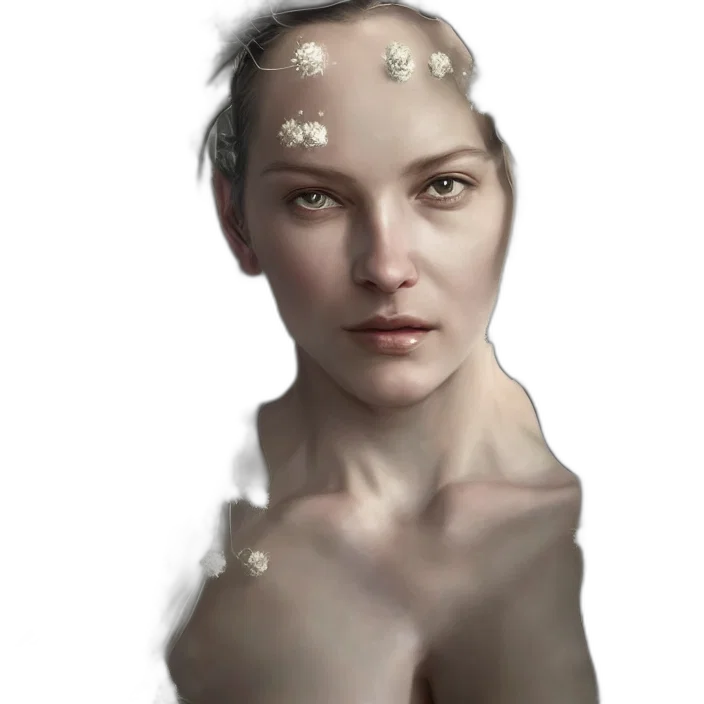face, crown, jewelry, mask, concept art, fantasy art, photorealistic, 3d render transparent PNG cut-out