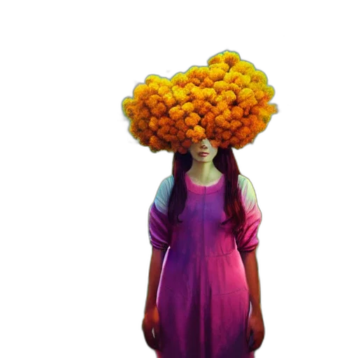 crown, flower, hair, dress transparent PNG cut-out