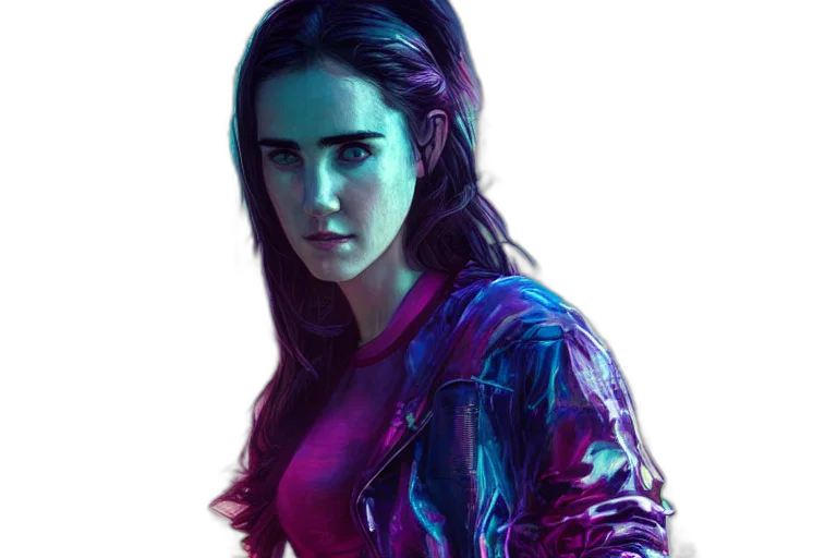 jacket, face, cyberpunk, concept art transparent PNG cut-out