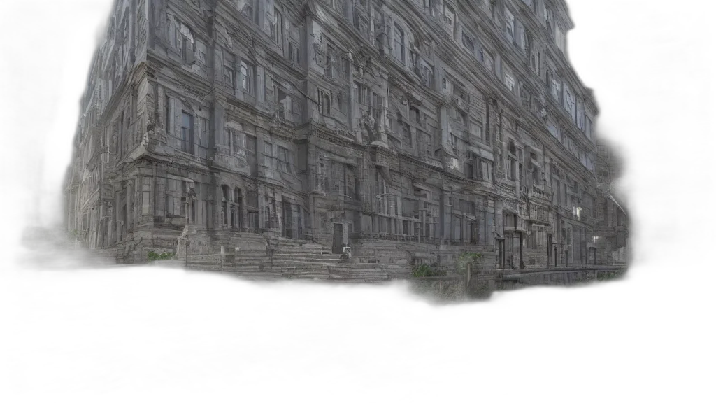 building, furniture, umbrella, concept art, 3d render, photorealistic, anime, city street transparent PNG cut-out